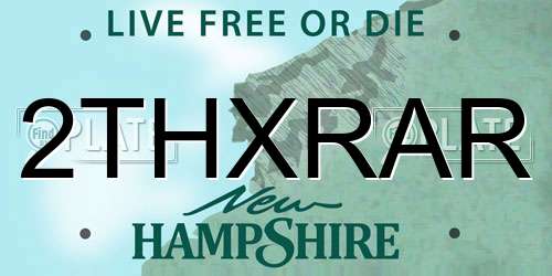 2THXRAR New Hampshire License Plate