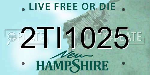 2TI1025 New Hampshire License Plate