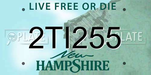 2TI255 New Hampshire License Plate