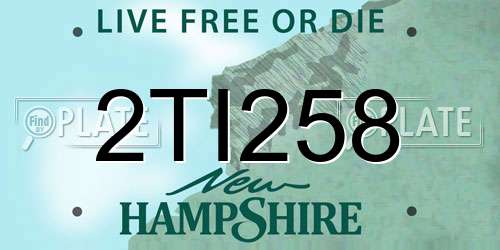 2TI258 New Hampshire License Plate