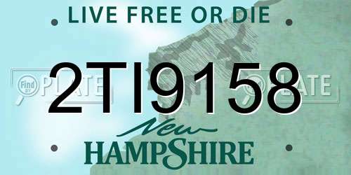 2TI9158 New Hampshire License Plate