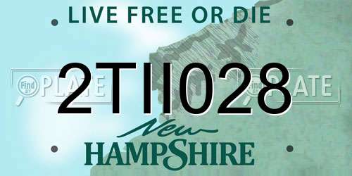 2TII028 New Hampshire License Plate