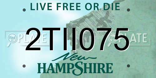 2TII075 New Hampshire License Plate