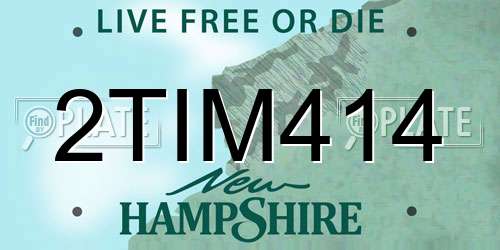 2TIM414 New Hampshire License Plate