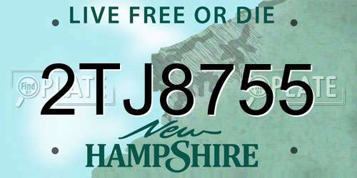 2TJ8755 New Hampshire License Plate