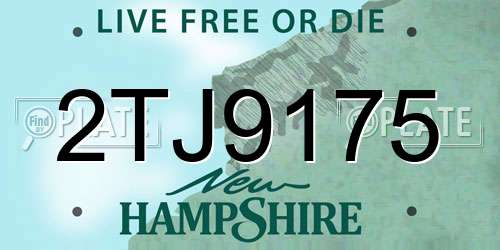 2TJ9175 New Hampshire License Plate