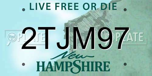 2TJM97 New Hampshire License Plate