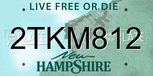 2TKM812 New Hampshire License Plate