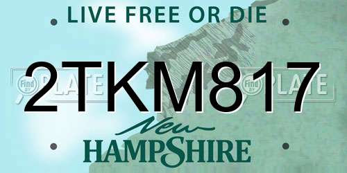 2TKM817 New Hampshire License Plate