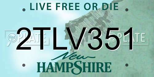 2TLV351 New Hampshire License Plate