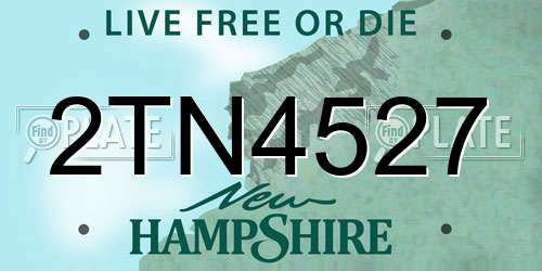 2TN4527 New Hampshire License Plate