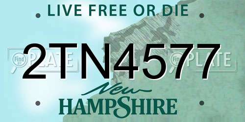 2TN4577 New Hampshire License Plate