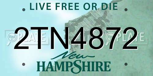 2TN4872 New Hampshire License Plate
