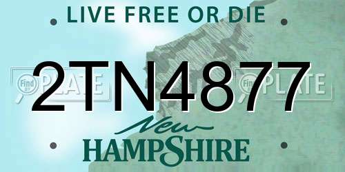 2TN4877 New Hampshire License Plate