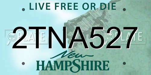2TNA527 New Hampshire License Plate