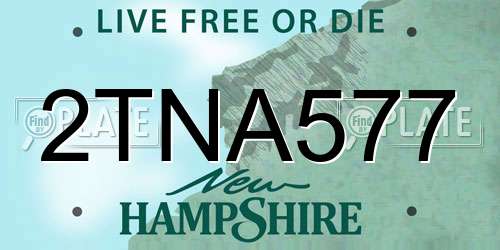 2TNA577 New Hampshire License Plate