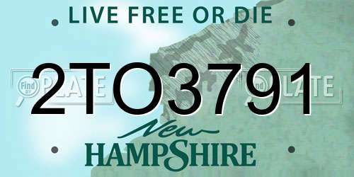 2TO3791 New Hampshire License Plate