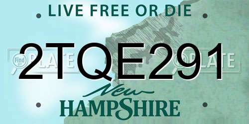 2TQE291 New Hampshire License Plate