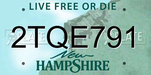 2TQE791 New Hampshire License Plate