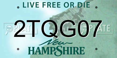 2TQG07 New Hampshire License Plate