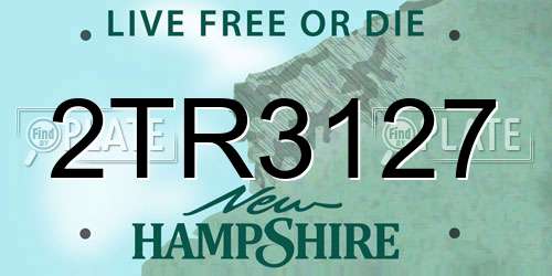 2TR3127 New Hampshire License Plate