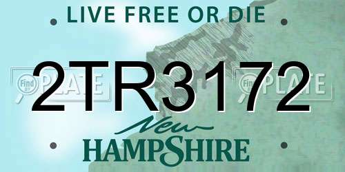 2TR3172 New Hampshire License Plate