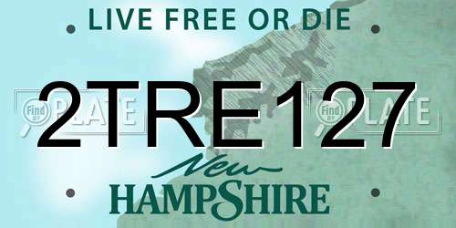 2TRE127 New Hampshire License Plate