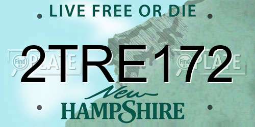 2TRE172 New Hampshire License Plate