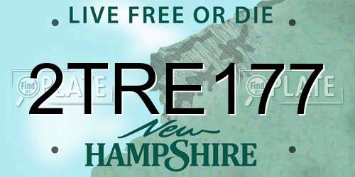 2TRE177 New Hampshire License Plate