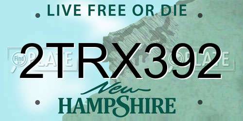 2TRX392 New Hampshire License Plate