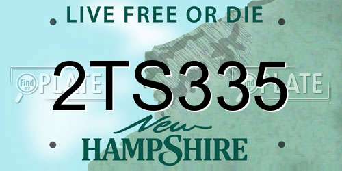2TS335 New Hampshire License Plate