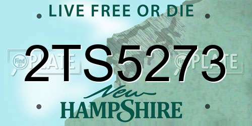 2TS5273 New Hampshire License Plate