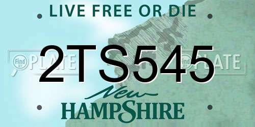 2TS545 New Hampshire License Plate