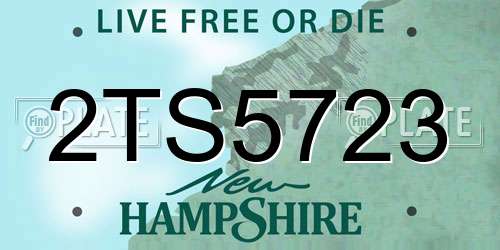 2TS5723 New Hampshire License Plate
