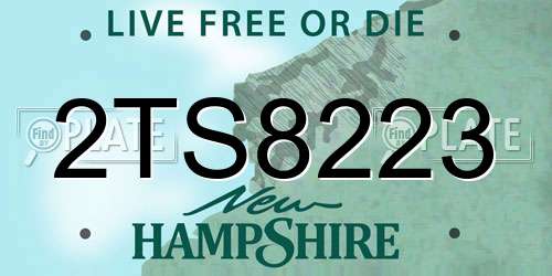 2TS8223 New Hampshire License Plate