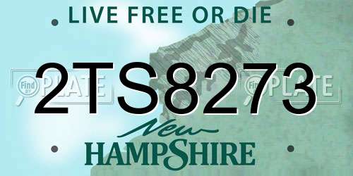 2TS8273 New Hampshire License Plate