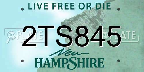2TS845 New Hampshire License Plate