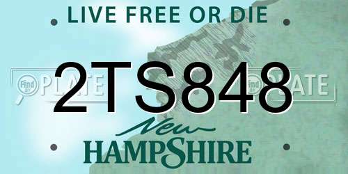 2TS848 New Hampshire License Plate