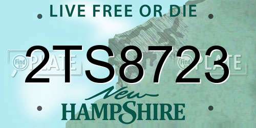 2TS8723 New Hampshire License Plate