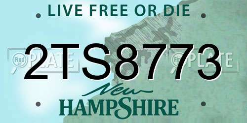 2TS8773 New Hampshire License Plate