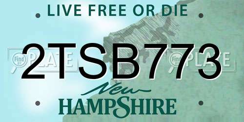 2TSB773 New Hampshire License Plate