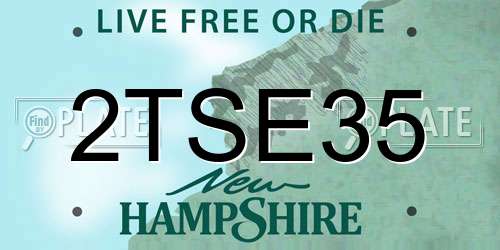 2TSE35 New Hampshire License Plate