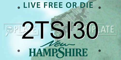 2TSI30 New Hampshire License Plate