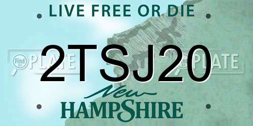2TSJ20 New Hampshire License Plate