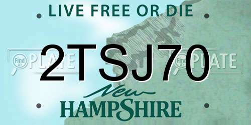 2TSJ70 New Hampshire License Plate