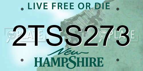 2TSS273 New Hampshire License Plate
