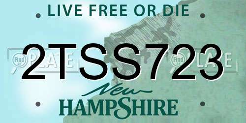 2TSS723 New Hampshire License Plate
