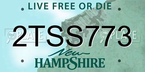 2TSS773 New Hampshire License Plate