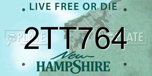 2TT764 New Hampshire License Plate
