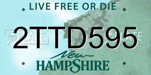 2TTD595 New Hampshire License Plate